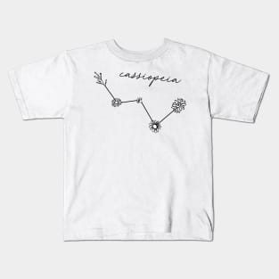 Cassiopeia Floral Constellation Sticker Kids T-Shirt